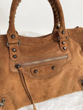 Braided Suede Calfskin Shoulder Bag