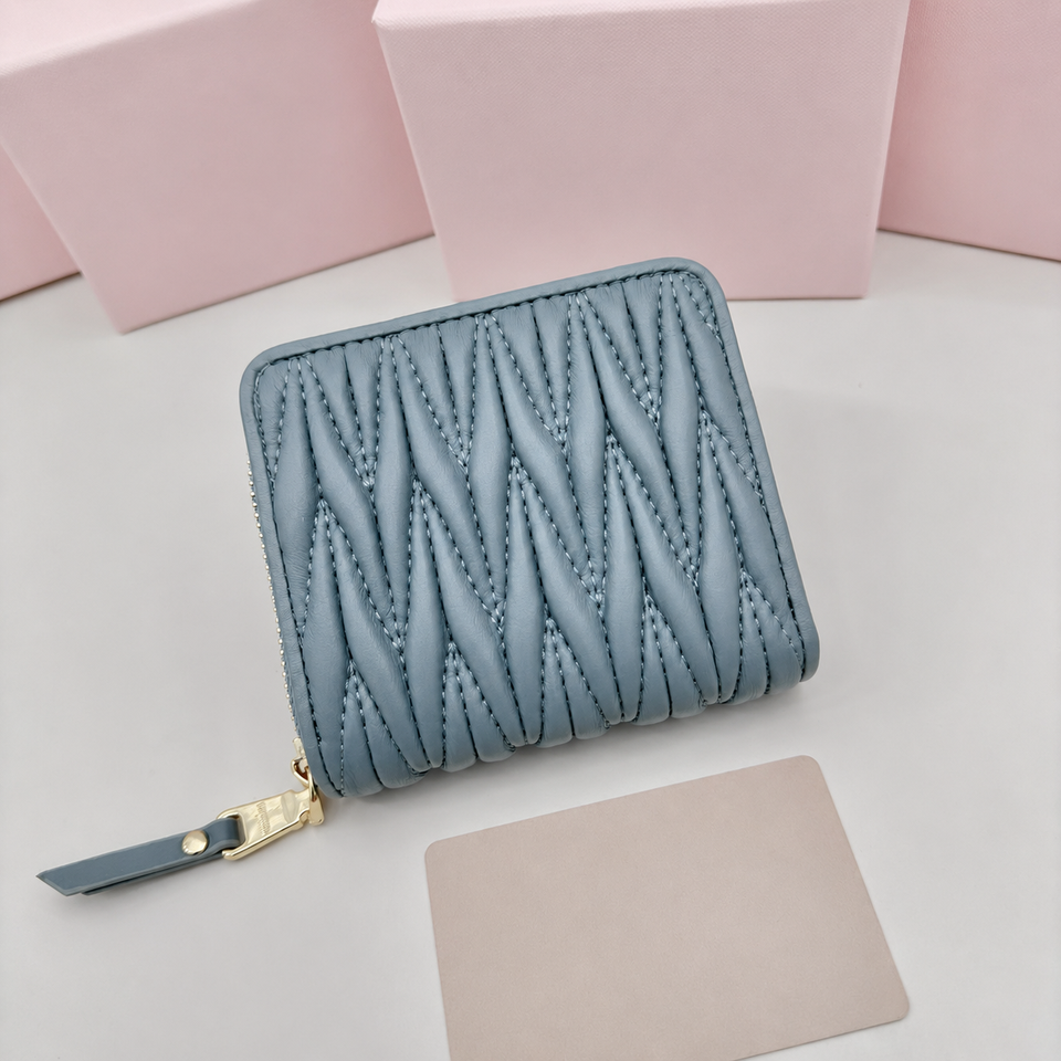 Luxe Embroidery Lambskin Wallet