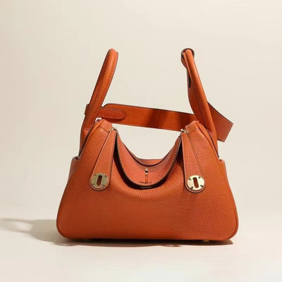 Cowhide Canvas Shoulder Bag