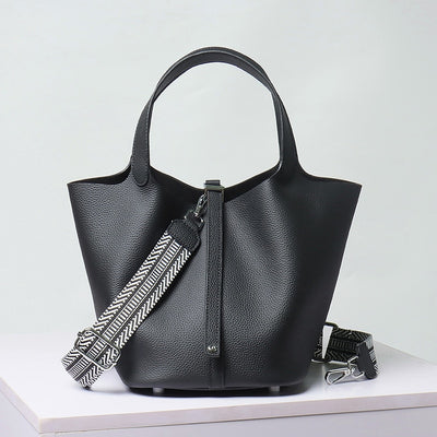 Calfskin Leather Bucket Bag