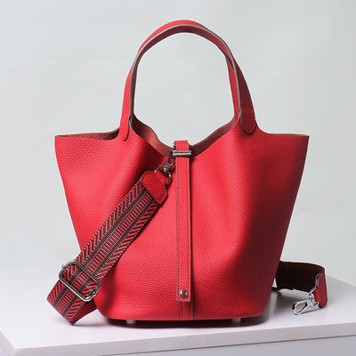 Calfskin Leather Bucket Bag