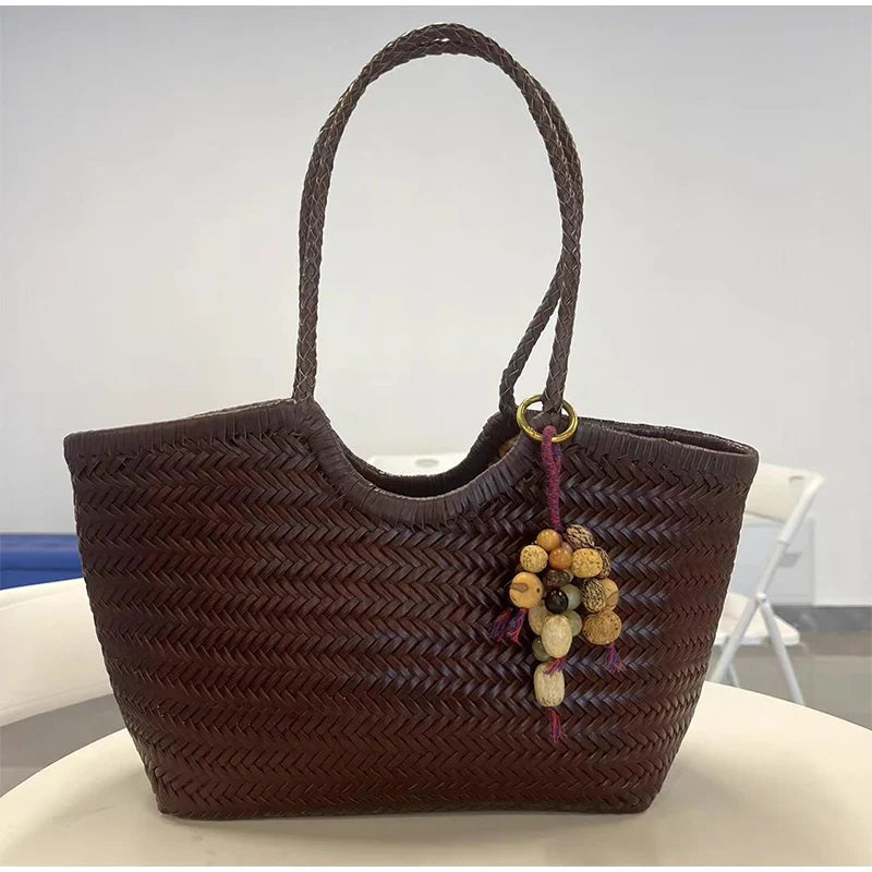 Handwoven Leather Tote Bag