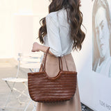 Handwoven Leather Tote Bag