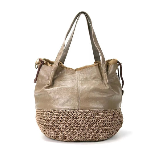 Woven Elegance Leather Tote