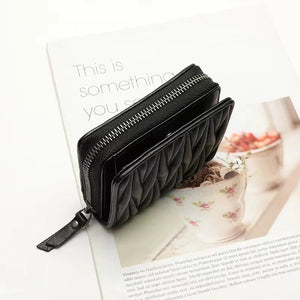 Luxe Embroidery Lambskin Wallet