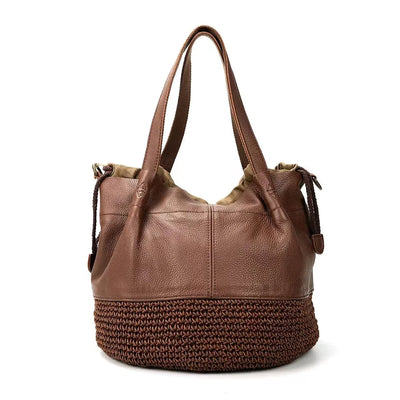 Woven Elegance Leather Tote