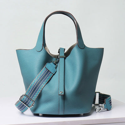 Calfskin Leather Bucket Bag