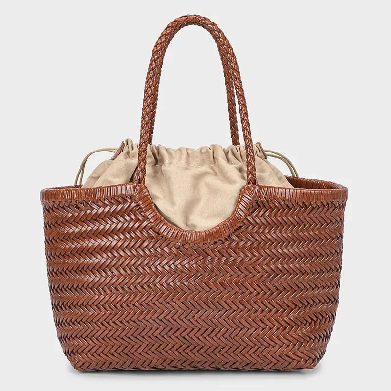 Handwoven Leather Tote Bag
