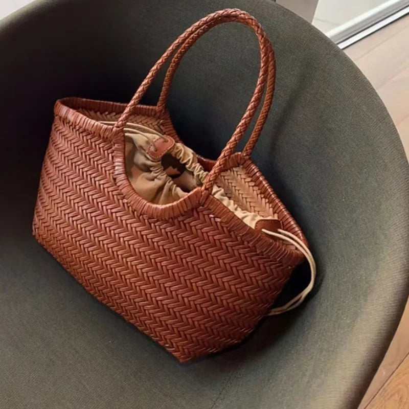 Handwoven Leather Tote Bag