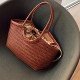 Handwoven Leather Tote Bag
