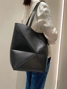 Puzzle Fold Tote Bag - Genuine Leather