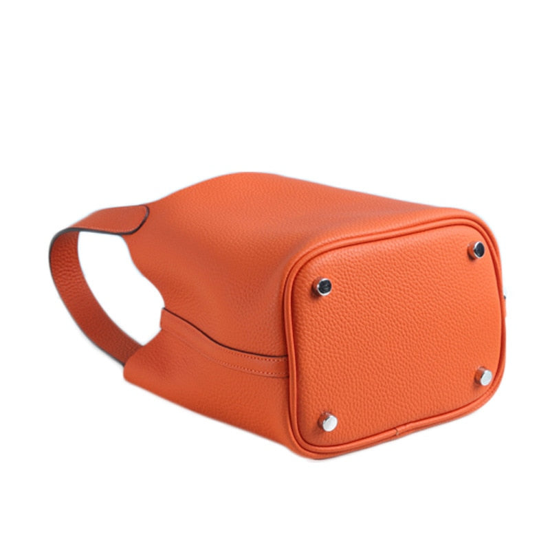 Calfskin Leather Bucket Bag