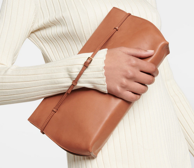 Belted Leather Clutch