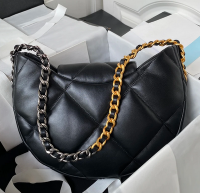 Hobo Bag Lambskin Mixed Metal Hardware