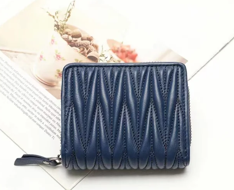 Luxe Embroidery Lambskin Wallet