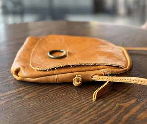 Compact Vintage Leather Crossbody Bag