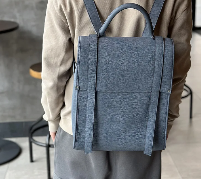 Sleek Cowhide Leather Backpack