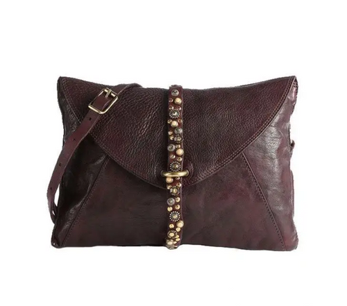 Studded Leather Envelope Crossbody