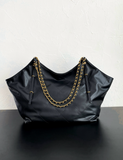 Quilted Chain-Link Leather Tote