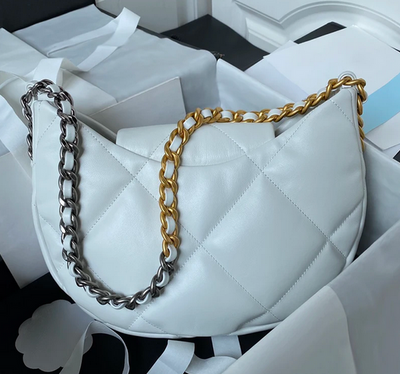 Hobo Bag Lambskin Mixed Metal Hardware