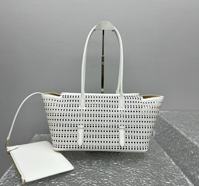 Cutout Leather Tote Bag