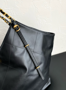 Quilted Chain-Link Leather Tote