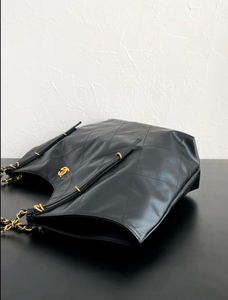 Quilted Chain-Link Leather Tote