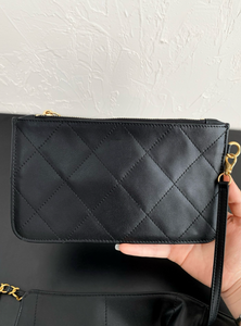 Quilted Chain-Link Leather Tote