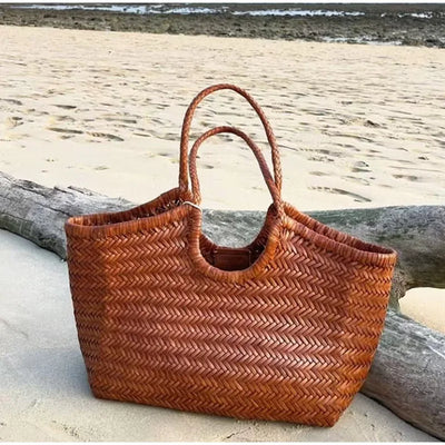 Handwoven Leather Tote Bag
