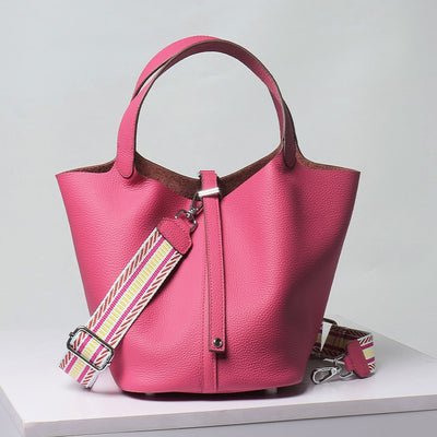 Calfskin Leather Bucket Bag