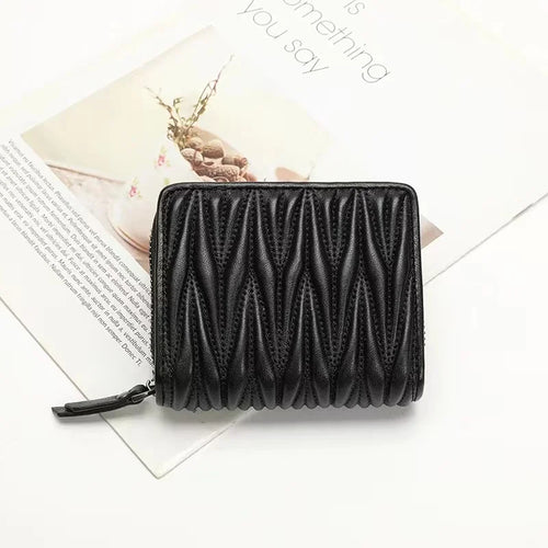 Luxe Embroidery Lambskin Wallet