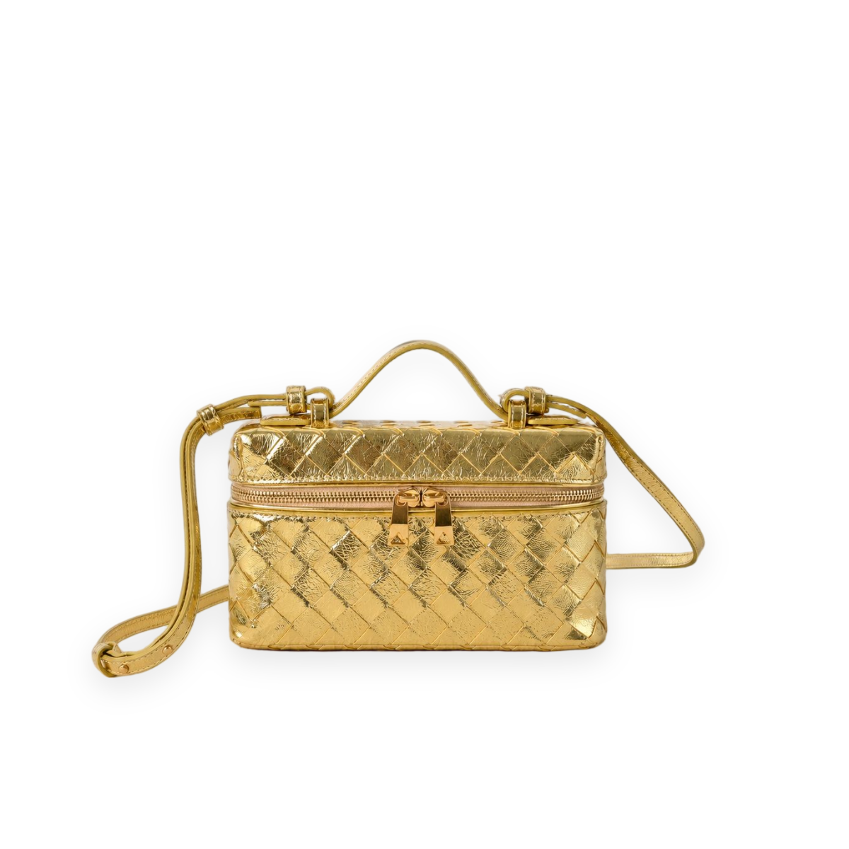 Metallic Woven Vanity Bag