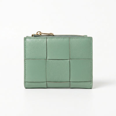 Woven Leather Bifold Wallet