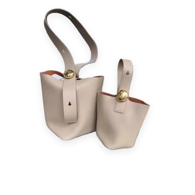 Pebbled Leather Bucket Bag