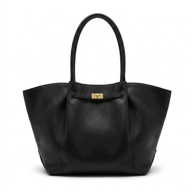 Calfskin Leather Wide Tote Bag