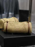 Handwoven Raffia Cylinder Bag
