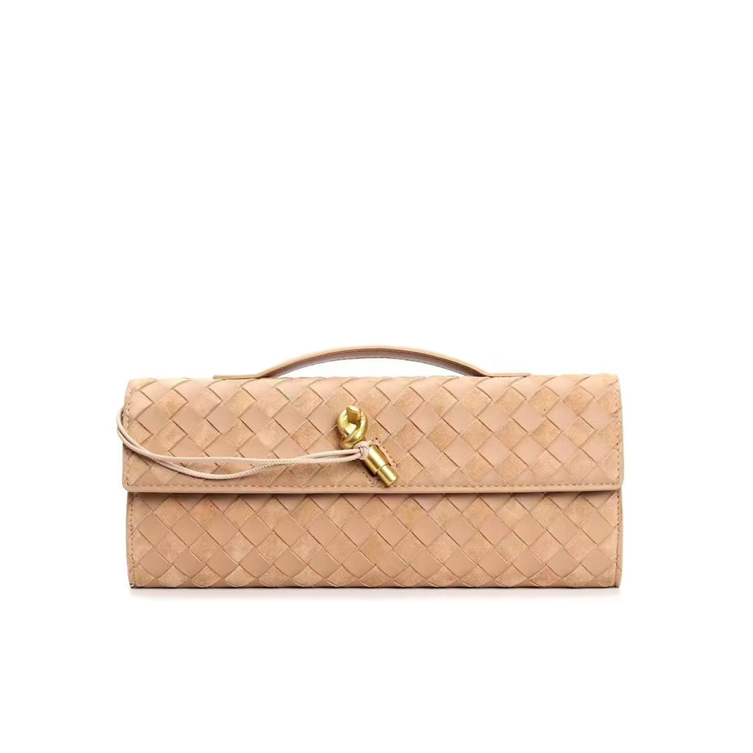Woven Suede Clutch Bag