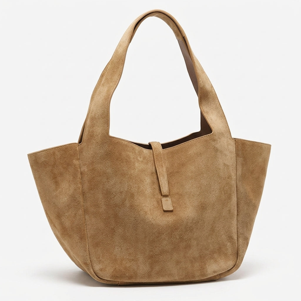 Suede Slouch Tote Bag