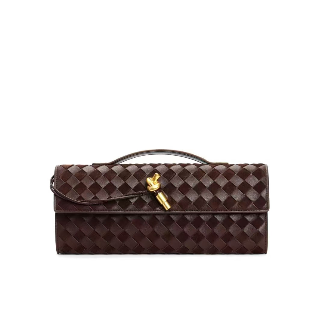 Woven Suede Clutch Bag