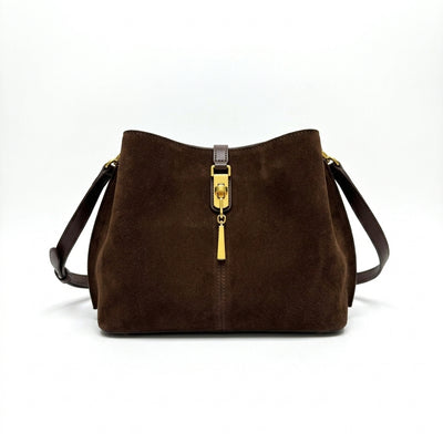 Suede Leather Top Handle Bag