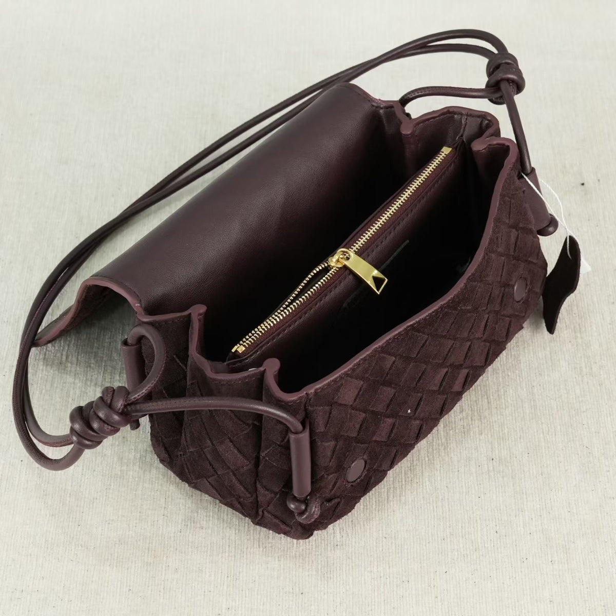 The Suede Woven Crossbody - Calfskin