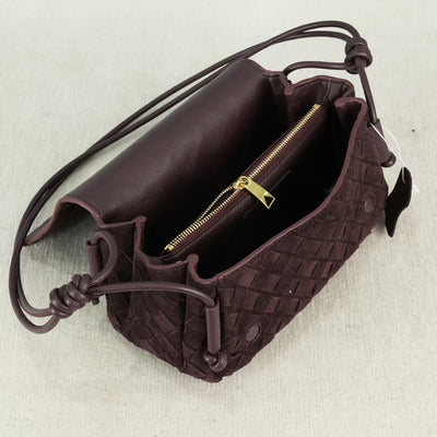The Suede Woven Crossbody - Calfskin