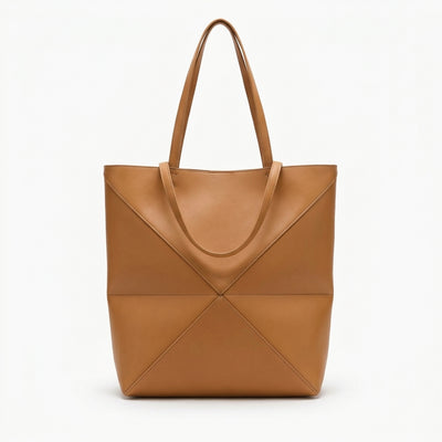 Puzzle Fold Leather Tote Bag