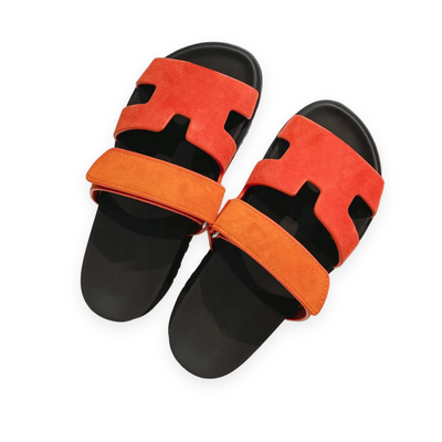 Suede Leather Slide Sandals