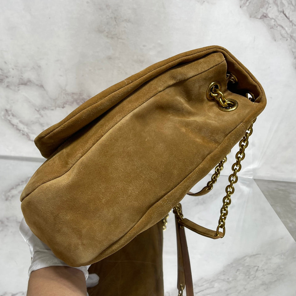 Soft suede shoulder bag