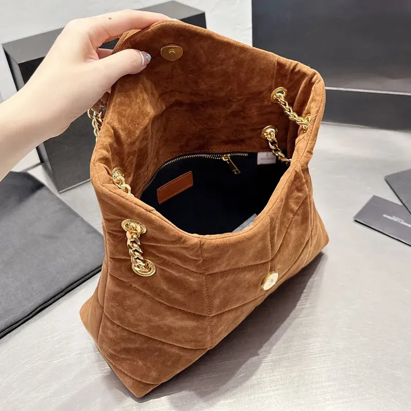 Flap Shoulder Bag - Calfskin Leather