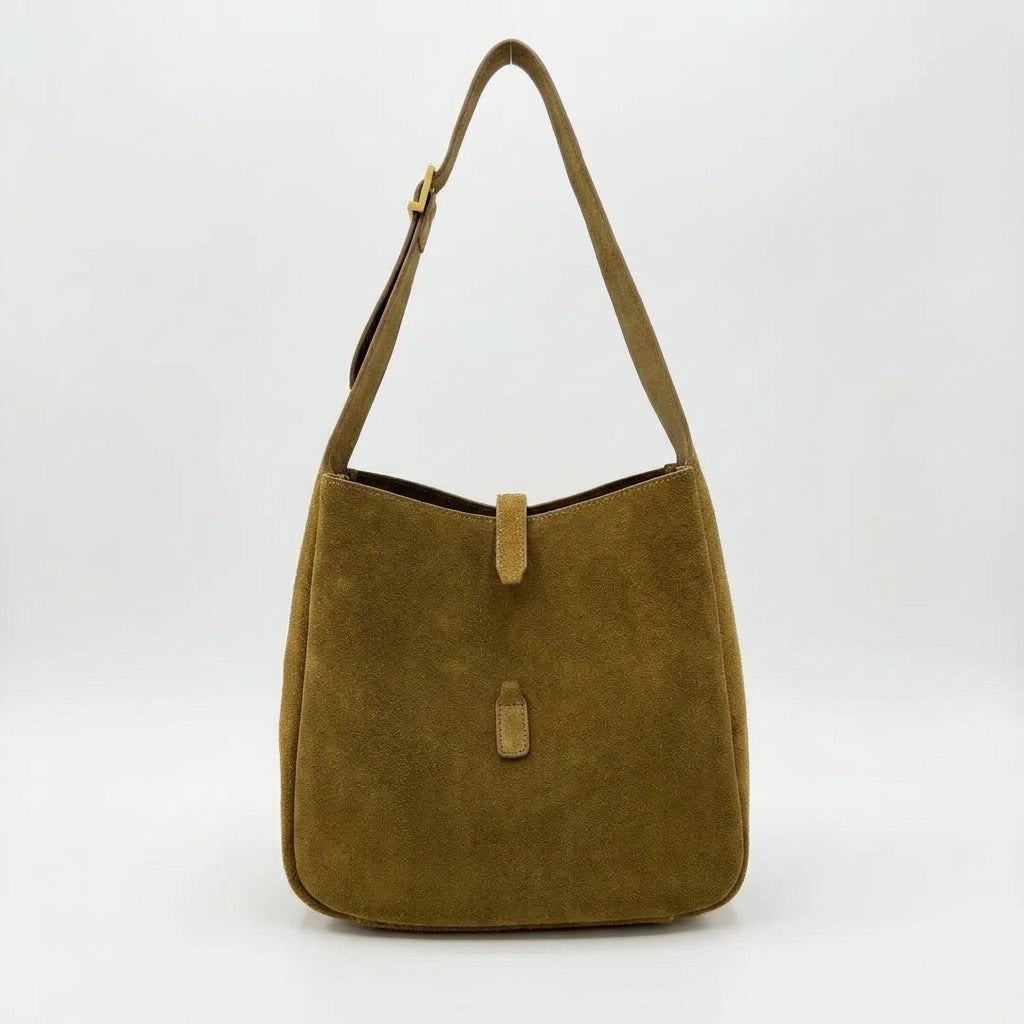 Suede Leather Hobo Bag