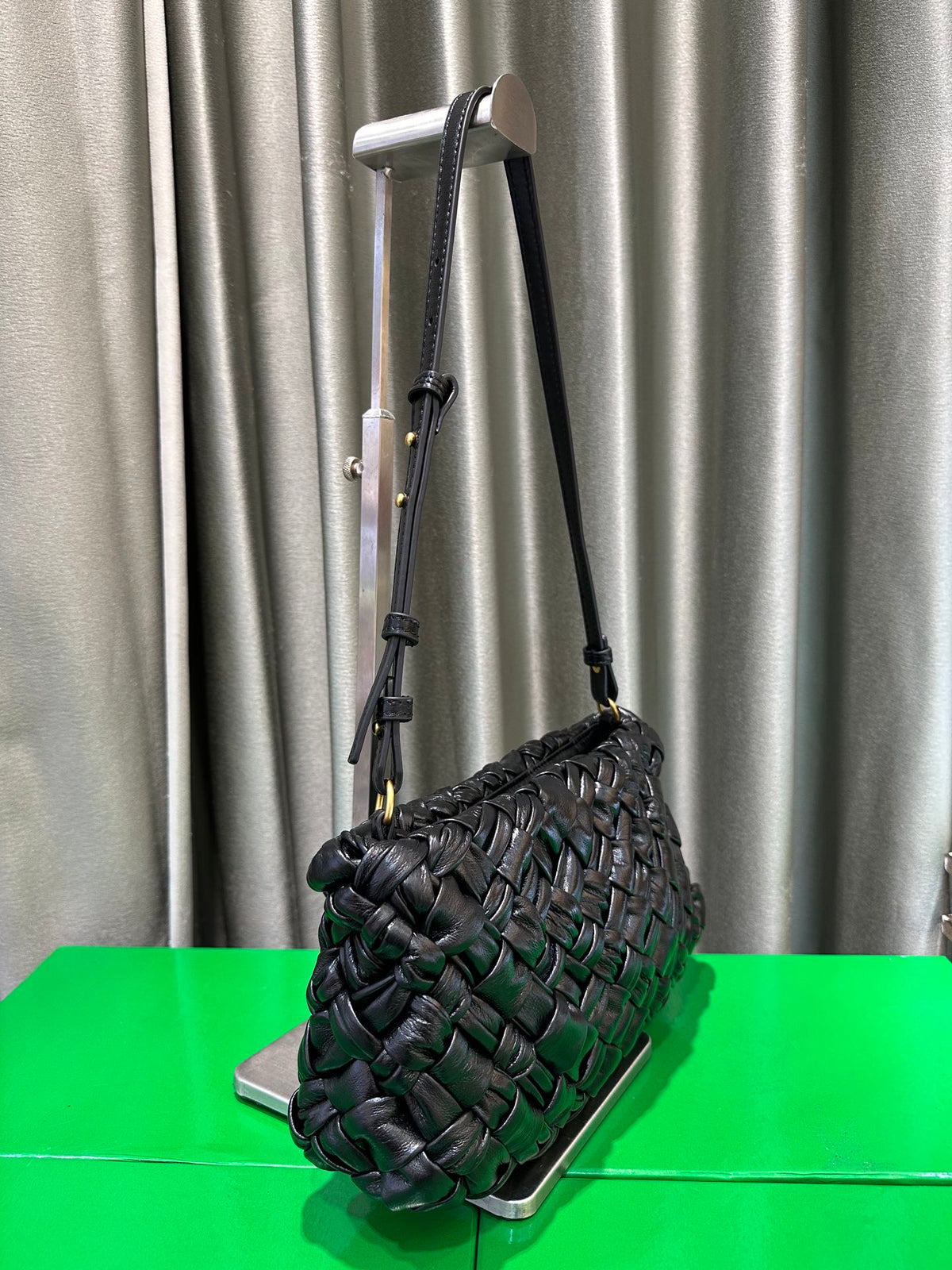 Hand-Woven Leather Shoulder Bag