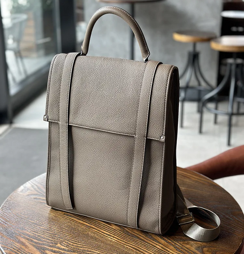 Sleek Cowhide Leather Backpack