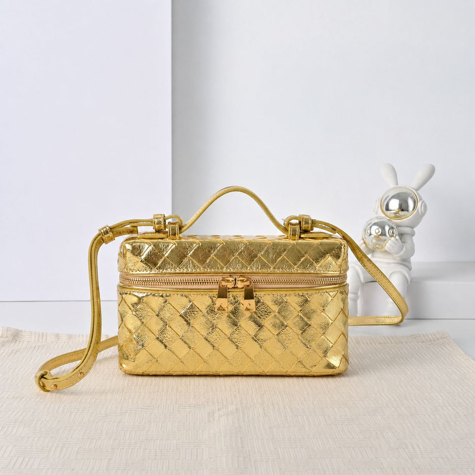 Metallic Woven Vanity Bag